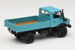 Mercedes Unimog 1300 L Camion con Pianale Blu Minichamps 1:43 439033020 Pressofusione — immagine 2 di 6