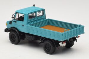 Mercedes Unimog 1300 L Camion con Pianale Blu Minichamps 1:43 439033020 Pressofusione — immagine 5 di 6
