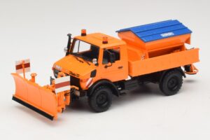 Mercedes Unimog 1300 L Spazzaneve Arancione Minichamps 1:43 439033060 Pressofusione