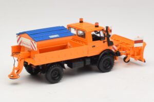 Mercedes Unimog 1300 L Spazzaneve Arancione Minichamps 1:43 439033060 Pressofusione — immagine 2 di 6