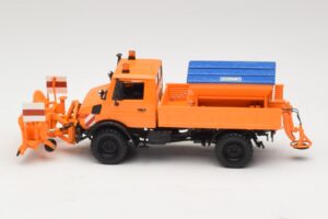 Mercedes Unimog 1300 L Spazzaneve Arancione Minichamps 1:43 439033060 Pressofusione — immagine 3 di 6