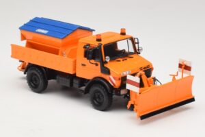 Mercedes Unimog 1300 L Spazzaneve Arancione Minichamps 1:43 439033060 Pressofusione — immagine 4 di 6