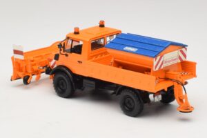 Mercedes Unimog 1300 L Spazzaneve Arancione Minichamps 1:43 439033060 Pressofusione — immagine 5 di 6