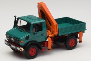 Mercedes Unimog 1300 L Cassone Ribaltabile con Grù di Carico Minichamps 1:43 439033000 Pressofusione