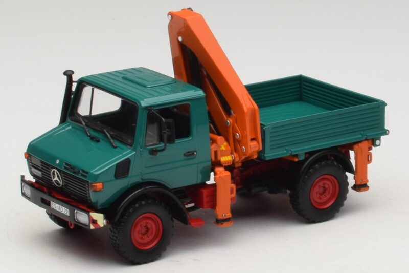 Mercedes Unimog 1300 L Cassone Ribaltabile con Grù di Carico Minichamps 1:43 439033000 Pressofusione