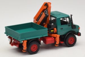 Mercedes Unimog 1300 L Cassone Ribaltabile con Grù di Carico Minichamps 1:43 439033000 Pressofusione — immagine 2 di 6