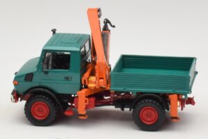 Mercedes Unimog 1300 L Cassone Ribaltabile con Grù di Carico Minichamps 1:43 439033000 Pressofusione — immagine 3 di 6