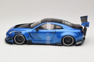 Nissan GT-R R35 Liberty Walk Work T2 Blu Metallizzato Solido 1:18 S1805801 Pressofusione — immagine 3 di 6