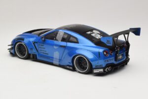 Nissan GT-R R35 Liberty Walk Work T2 Blu Metallizzato Solido 1:18 S1805801 Pressofusione — immagine 5 di 6
