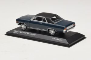 Opel Diplomat A V8 Coupe Blu Scuro Minichamps 1:43 400048021 Pressofusione — immagine 3 di 4