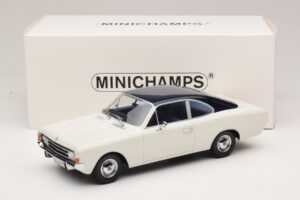 Opel Rekord C Coupé Bianco Blu Minichamps 1:18 107047021 Resina — immagine 6 di 6
