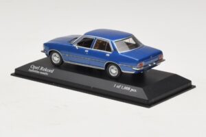 Opel Rekord D Blu Metallizzato Minichamps 1:43 400044002 Pressofusione — immagine 3 di 4