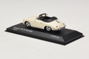 Porsche 356 B Cabriolet Bianco Avorio Minichamps 1:43 400064332 Pressofusione — immagine 3 di 4