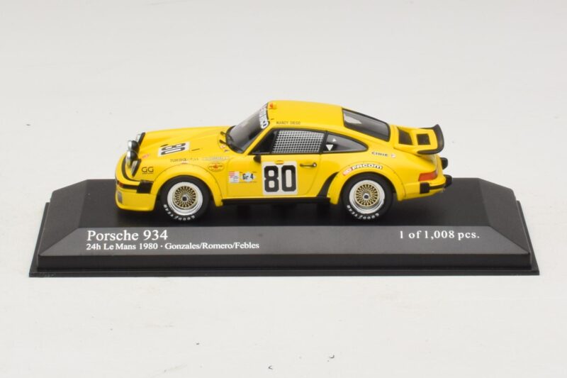 Porsche 911 934 #80 Gonzalez / Romero 24 Hours of Le Mans 1980 Minichamps 1:43 400806480 Pressofusione