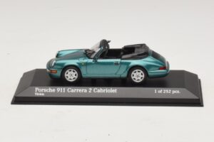 Porsche 911 964 Carrera 2 Cabriolet Turchese Minichamps 1:43 430067332 Pressofusione