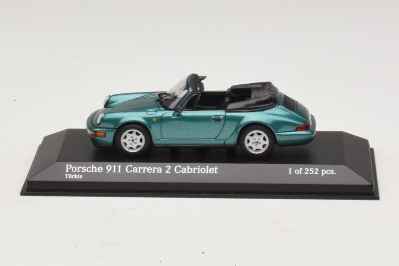 Porsche 911 964 Carrera 2 Cabriolet Turchese Minichamps 1:43 430067332 Pressofusione