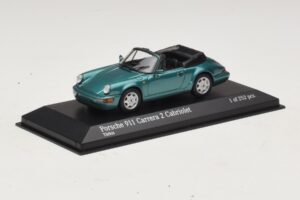 Porsche 911 964 Carrera 2 Cabriolet Turchese Minichamps 1:43 430067332 Pressofusione — immagine 2 di 4
