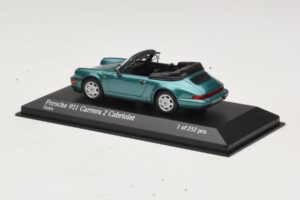 Porsche 911 964 Carrera 2 Cabriolet Turchese Minichamps 1:43 430067332 Pressofusione — immagine 3 di 4