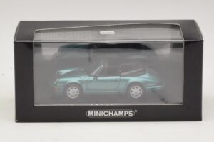 Porsche 911 964 Carrera 2 Cabriolet Turchese Minichamps 1:43 430067332 Pressofusione — immagine 4 di 4