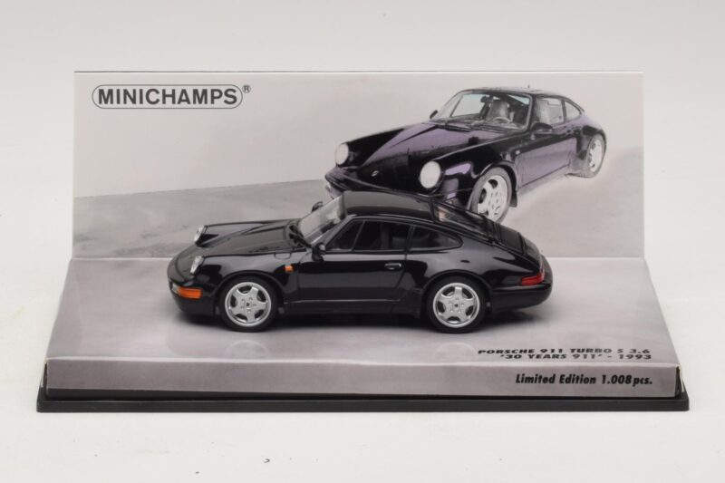 Porsche 911 964 Turbo S 3.6 30° Anniversario Nero Minichamps 1:43 436069171 Pressofusione