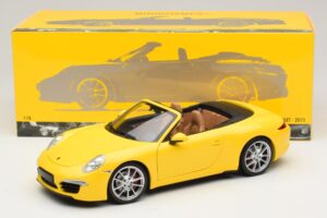 Porsche 911 991 Carrera S Cabriolet Giallo Minichamps 1:18 100061031 Pressofusione — immagine 8 di 8