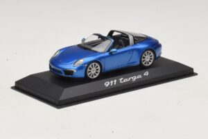 Porsche 911 991 Targa Blu Metallizzato Minichamps 1:43 WAP0200350E Pressofusione — immagine 2 di 4