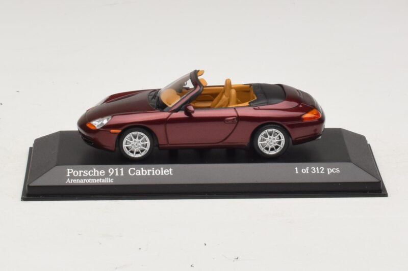 Porsche 911 996 Cabriolet Rosso Metallizzato Minichamps 1:43 400061092 Pressofusione