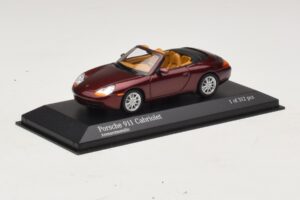 Porsche 911 996 Cabriolet Rosso Metallizzato Minichamps 1:43 400061092 Pressofusione — immagine 2 di 4