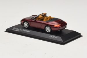 Porsche 911 996 Cabriolet Rosso Metallizzato Minichamps 1:43 400061092 Pressofusione — immagine 3 di 4