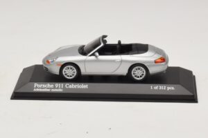 Porsche 911 996 Cabriolet Argento Metallizzato Minichamps 1:43 400061091 Pressofusione