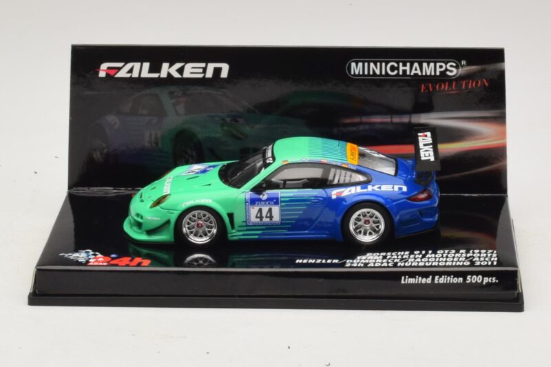 Porsche 911 997 GT3 R Falken #44 Nurburgring 2011 Minichamps 1:43 447116144 Pressofusione