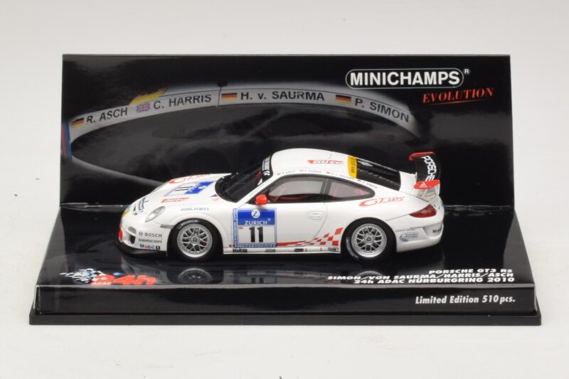 Porsche 911 997 GT3 RS #11 24 Hours Nurburgring 2010 Minichamps 1:43 437106711 Pressofusione