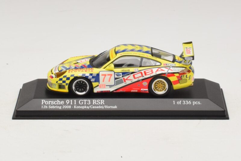 Porsche 911 997 GT3 RS #77 Konopka / Casadei 12 Hours of Sebring 2008 Minichamps 1:43 400086977 Pressofusione