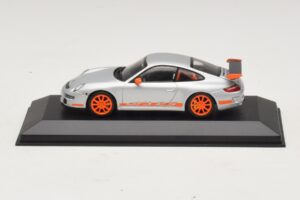 Porsche 911 997 GT3 RS Argento Arancione Minichamps 1:43 403066013 Pressofusione