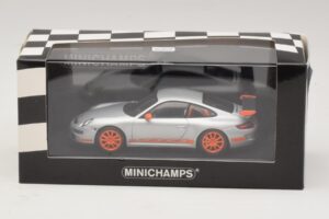 Porsche 911 997 GT3 RS Argento Arancione Minichamps 1:43 403066013 Pressofusione — immagine 4 di 4