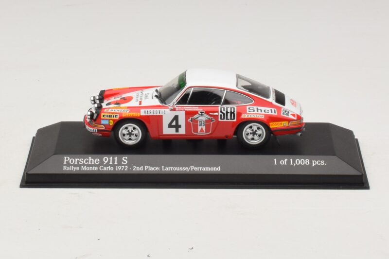 Porsche 911 S #4 G. Larrousse / J-C. Perramond 2nd Place Rally Monte Carlo 1972 Minichamps 1:43 400726804 Pressofusione