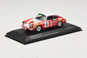 Porsche 911 S #4 G. Larrousse / J-C. Perramond 2nd Place Rally Monte Carlo 1972 Minichamps 1:43 400726804 Pressofusione — immagine 2 di 4