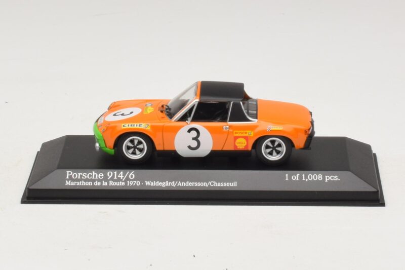Porsche 914/6 #3 B. Waldegard / O. Andersson Marathon de la Route 1970 Minichamps 1:43 400706503 Pressofusione