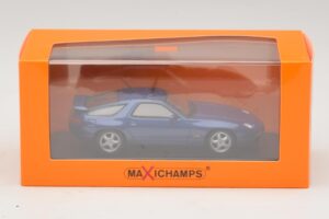 Porsche 928 Blu Metallizzato Maxichamps 1:43 940068101 Pressofusione — immagine 4 di 4