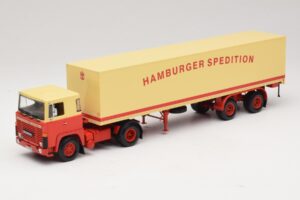 Scania LB111S Koffersattelzug Hamburger Spedition Minichamps 1:43 499123880 Pressofusione