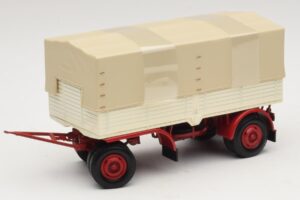 Rimorchio per Camion Telone Bianco Rosso Minichamps 1:43 439159096 Pressofusione