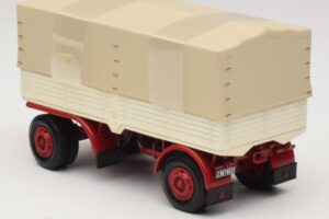 Rimorchio per Camion Telone Bianco Rosso Minichamps 1:43 439159096 Pressofusione — immagine 5 di 6