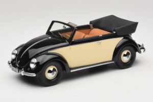 Volkswagen Beetle Cabriolet Nero Crema Minichamps 1:18 107054131 Resina