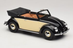 Volkswagen Beetle Cabriolet Nero Crema Minichamps 1:18 107054131 Resina — immagine 4 di 6