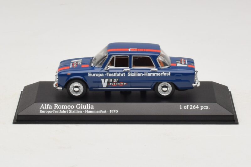 Alfa Romeo Giulia Europa-Testfahrt Sizilien-Hammerfest Minichamps 1:43 400120905 Pressofusione
