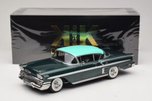 Chevrolet Bel Air Impala Coupe Verde Scuro Metallizzato & Verde KK-Scale 1:18 KKDC181594 Pressofusione — immagine 6 di 6