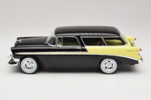 Chevrolet Bel Air Nomad Custom Nero & Giallo Chiaro KK-Scale 1:18 KKDC181293 Pressofusione — immagine 3 di 6