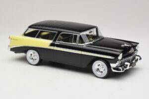 Chevrolet Bel Air Nomad Custom Nero & Giallo Chiaro KK-Scale 1:18 KKDC181293 Pressofusione — immagine 4 di 6