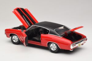 Chevrolet Chevelle SS454 Rosso Maisto 1:18 31890-P1 Pressofusione — immagine 5 di 8