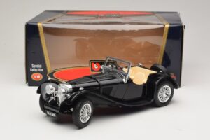 Jaguar SS100 Roadster Nero Bburago 1:18 3006-M3 Pressofusione — immagine 6 di 6